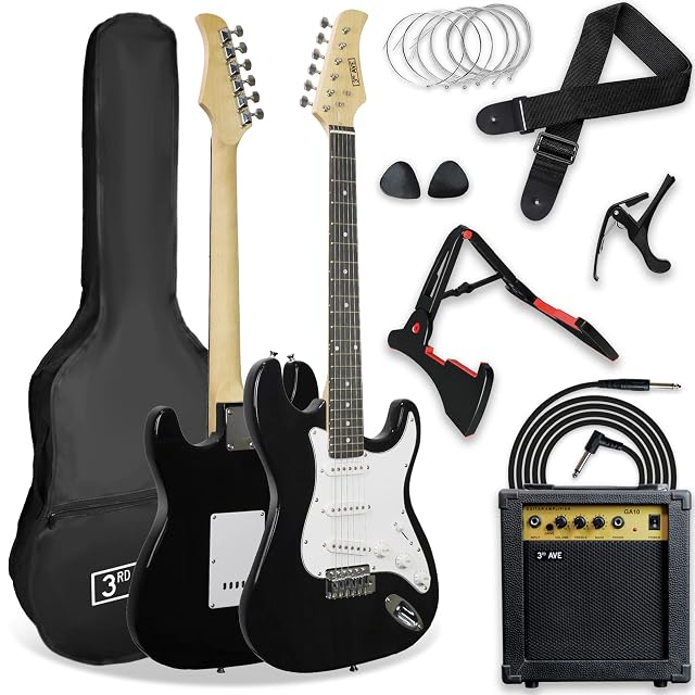 Kit chitarra elettrica 3rd Avenue XF di misura piena con amplificatore, supporto e accessori