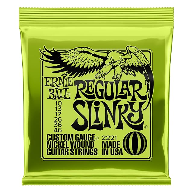 Corde per chitarra elettrica Ernie Ball Regular Slinky avvolte in nickel 10-46