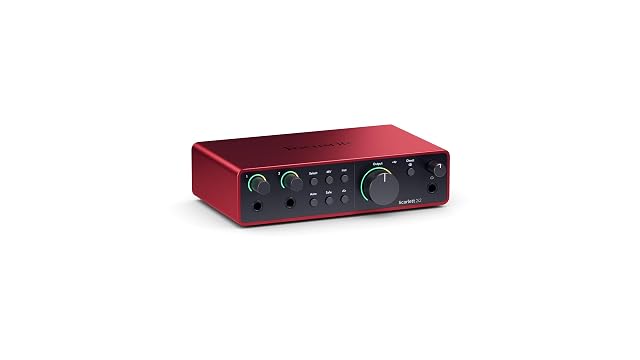 Scheda audio USB-C Focusrite Scarlett 2i2 di quarta generazione con due ingressi
