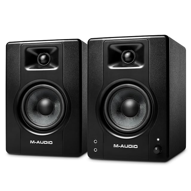 Monitor da studio da scrivania M-Audio BX4, coppia, con woofer in Kevlar