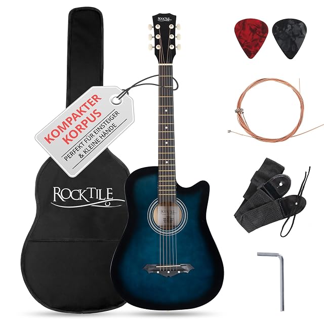 Chitarra acustica Rocktile WSD-5C slim line blueburst con spalla mancante
