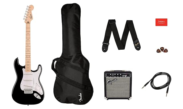 Pack per iniziare Squier Sonic Stratocaster con amplificatore Frontman 10G, borsa e tracolla